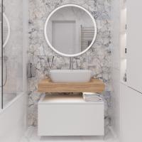 Мебель для ванной STWORKI Ольборг 80 столешница дуб французский, без отверстий, с тумбой 80, с раковиной Vitra Shift в #REGION_NAME_DECLINE_PP#
